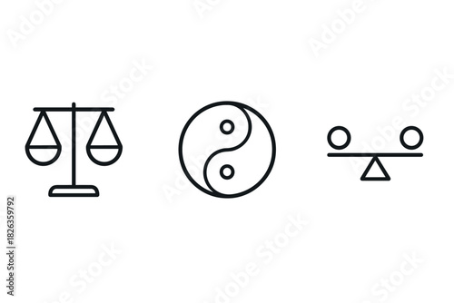 Minimalist line art symbols of balance and harmony