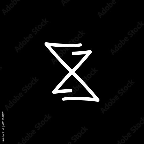 hourglass on black background