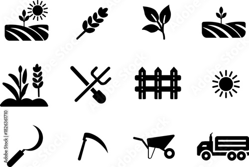 Agricultural icon set