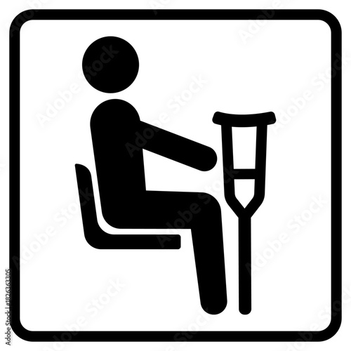 優先席　怪我人　イラスト