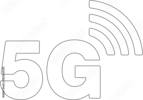 Black and white 5g logo icon representing next generation wireless technology