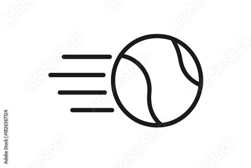 Fast moving tennis ball showing speed and motion