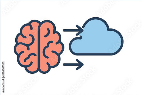 Artificial intelligence data processing and transfer from human mind to cloud storage