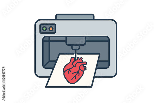 3D printer fabricating human anatomical heart model using bioprinting technology