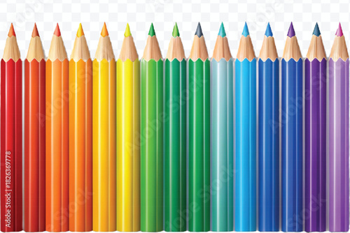 realistic 3d pile of multi color pencils in different style isolated on transparent background 