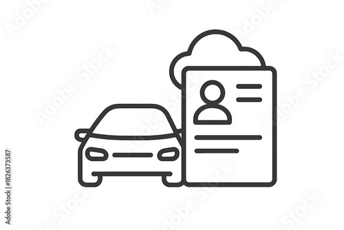 Automobile registration document, driver license, and insurance policy paperwork