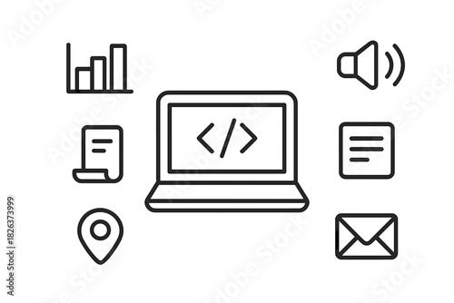 Essential Web Development and Digital Service Icons for Modern Interfaces