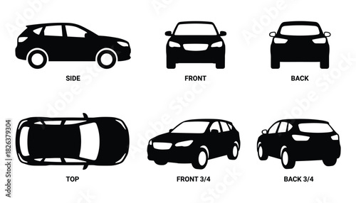 Compact Utility Vehicle Views: Side, Front, Back, Top, Front and Back 3/4