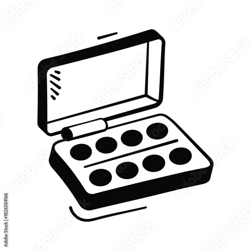 An amazing doodle icon of paint kit, creative arts, and school craft activities