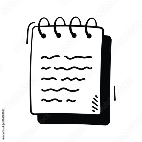 Well designed amazing doodle style icon of notebook, homework, reminders, and school notes