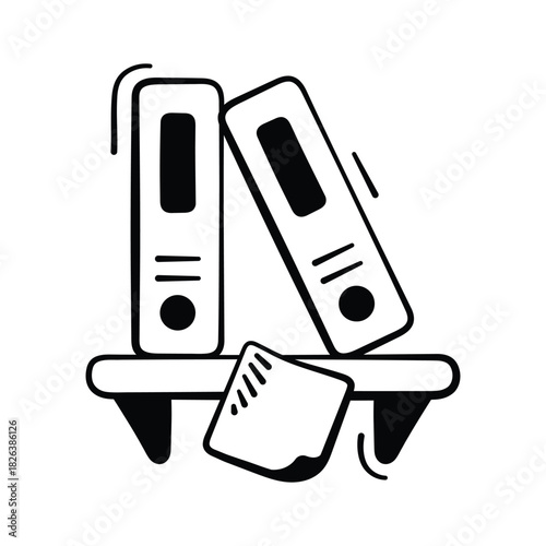 Take your hands on this amazing doodle style icon of office files stand