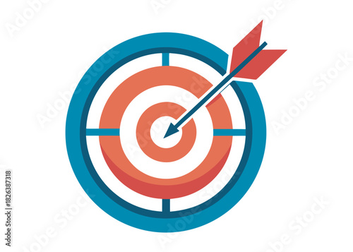 target goal with arrow icon symbol flat vector illustration logo creative icon on white background