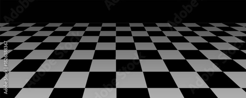 A perspective grid. Background of receding dark and light rectangles. The idea of creative digital design