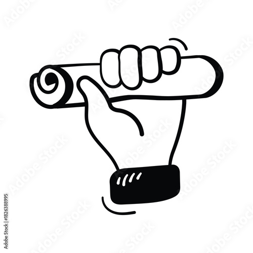 An eye catching hand drawn icon of graduation degree, modern vector