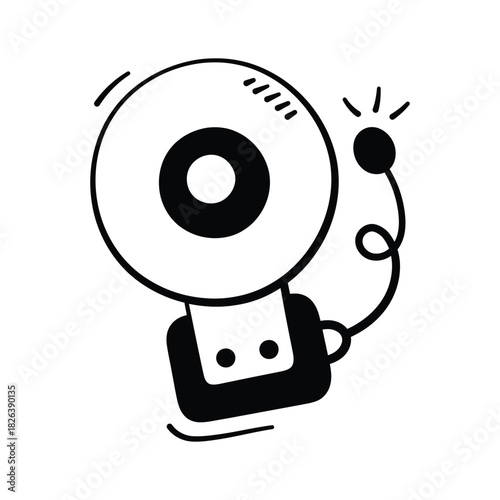 Take your hands on this amazing icon of school bell, trendy doodle vector