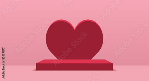 Happy Valentine Day Poster Design in Pink Background Theme , Banner for Valentine Day