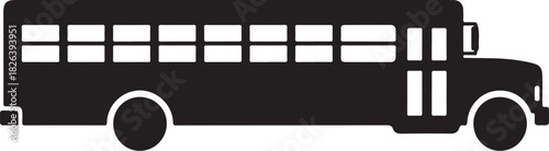 Classic school bus silhouette icon on a white background