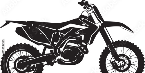 Motocross bike silhouette icon on white background, vector illustration