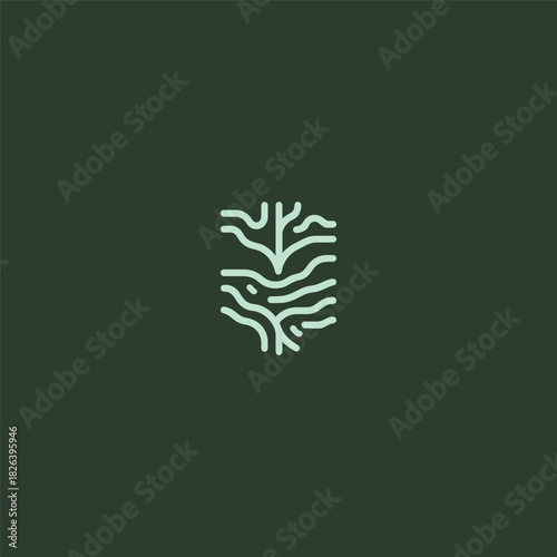 River and Root logo with flowing lines and natural harmony.
