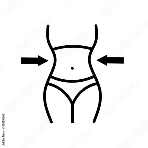 slim body icon on white background