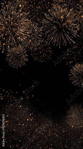 Celebration with colorful fireworks lighting up the night sky