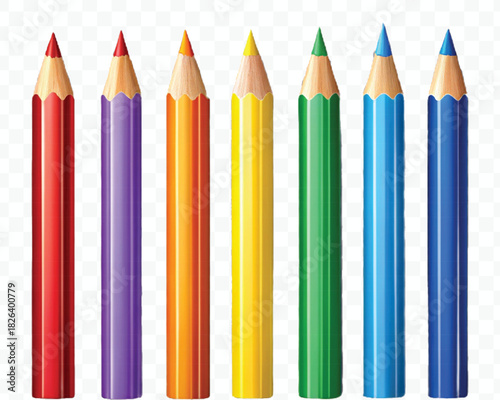 realistic 3d pile of multi color pencils in different style isolated on transparent background 