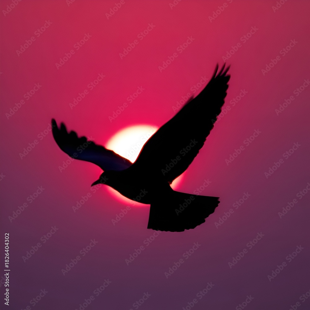 Fototapeta premium silhouette of a flying bird