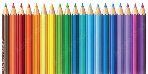 realistic 3d pile of multi color pencils in different style isolated on transparent background 
