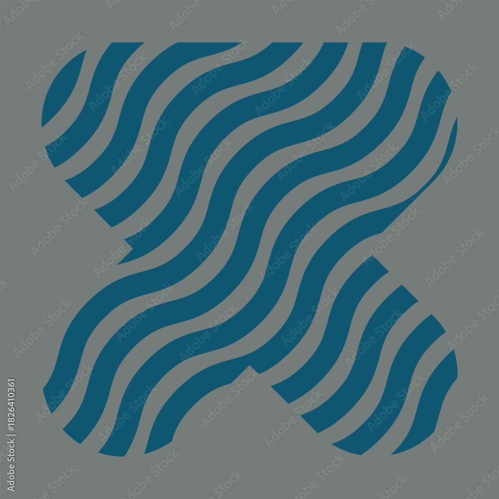 Obraz premium Wave art icon pack with matching colour background, 3000x3000px, Abstract Square Designs in Bold Color Variations, Minimalist Line Patterns for Creative Projects.