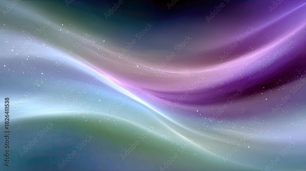 Fototapeta premium An abstract image featuring flowing waves of color and light, with a dreamy and ethereal aesthetic.