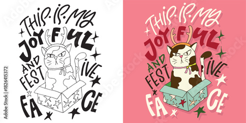 Funny hand drawn doodle lettering quote about winter holidays. Lettering for t-shirt design, mug print, bag print, clothes fashion. 100% hand drawn vector image.