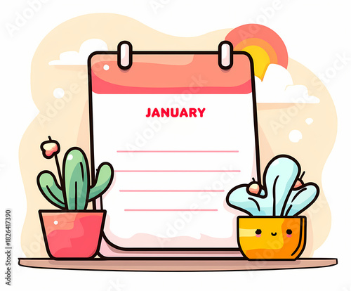 January 2026 calendar AI generated	