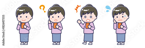 スマートフォンを使う「私服の大人」の女性