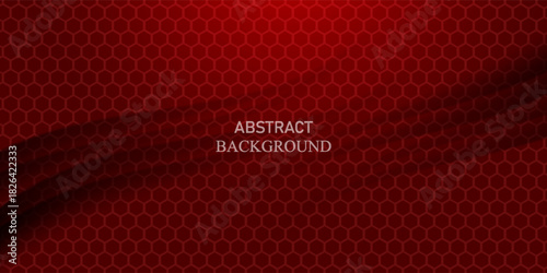 Abstract red steel mesh background with red glowing lines with free space for design. Modern technology innovation concept background. Perforated dark red metal sheet for background image.