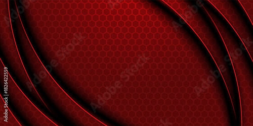 Abstract red steel mesh background with red glowing lines with free space for design. Modern technology innovation concept background.