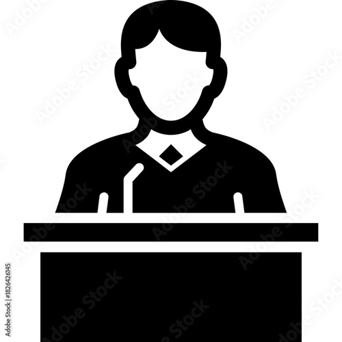 Child Custody Witness Icon — Family Law Testimony Glyph Symbol