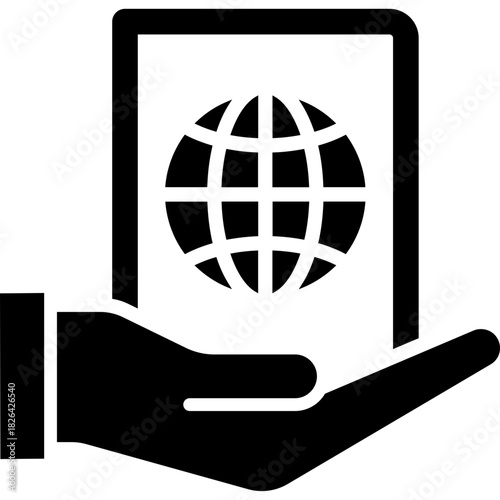 Citizenship Rights Glyph Icon – Legal Status, National Identity & Civil Rights Symbol