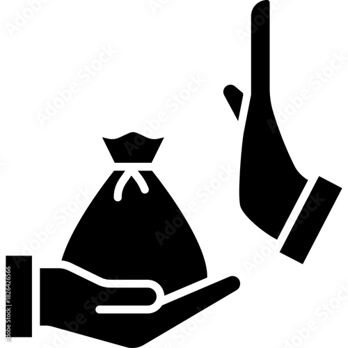 Anti-Bribery Act Glyph Icon – Corruption Prevention, Legal Compliance Symbol