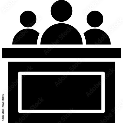 Civil Case Glyph Icon – Legal Dispute, Court Process & Law Symbol