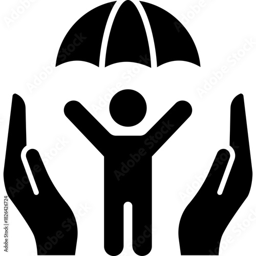 Child Custody Glyph Icon – Family Law, Parenting Rights & Legal Support Symbol