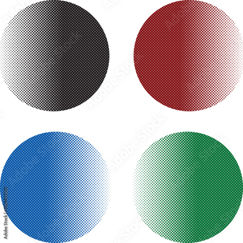 Halftone Dot Gradient Circles Collection