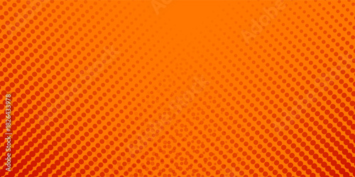 Dots halftone orange color pattern gradient texture with technology digital background. Dots pop art comics with summer background.