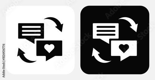 CRM Mobile App Dual Monochrome Icon Set