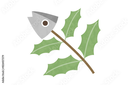 節分の魔除け・柊鰯のシンプルイラスト