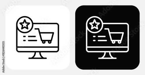 Upselling Strategy Dual Monochrome Icon Set