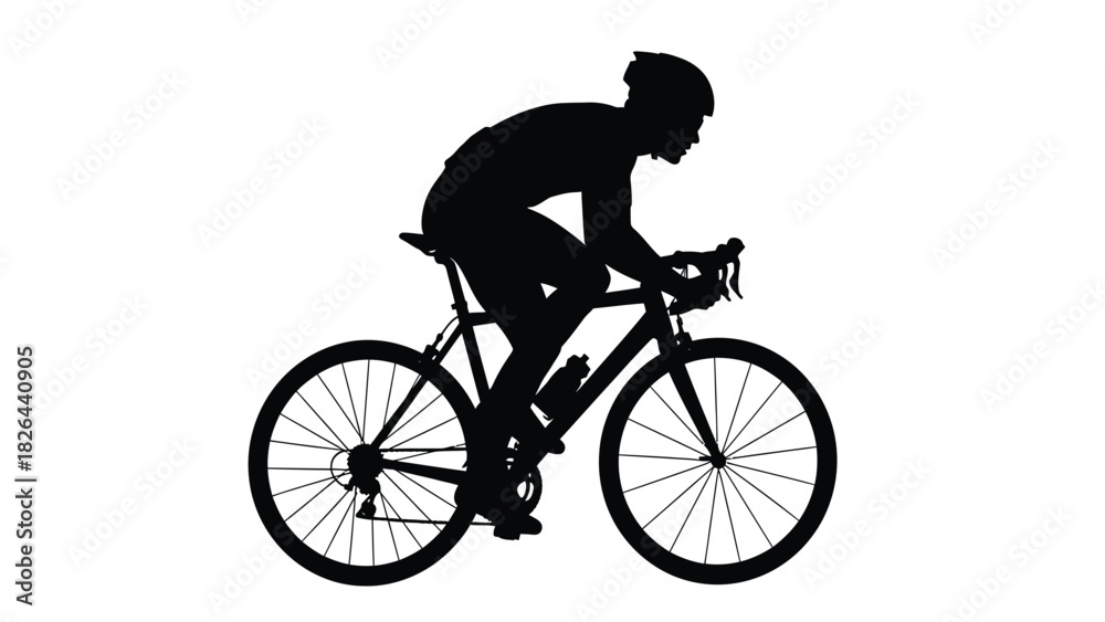 Obraz premium Road Cyclist Silhouette Vector Illustration