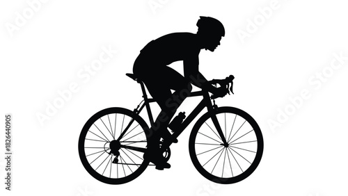 Road Cyclist Silhouette Vector Illustration