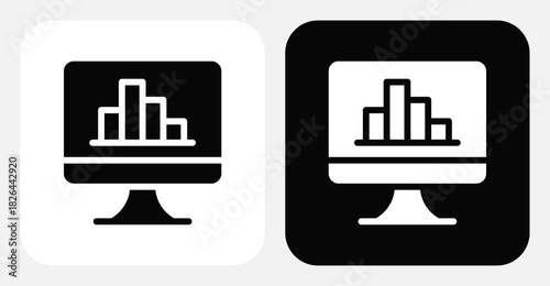 Statistics Dual Monochrome Icon Set