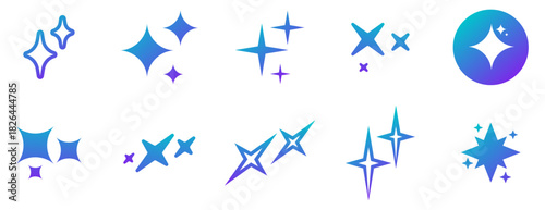 Shine and sparkle stars icon