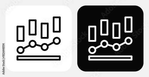 Statistics Dual Monochrome Icon Set